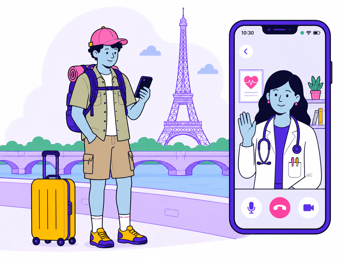 Illustration: See a Doctor Online — While You’re in Paris.